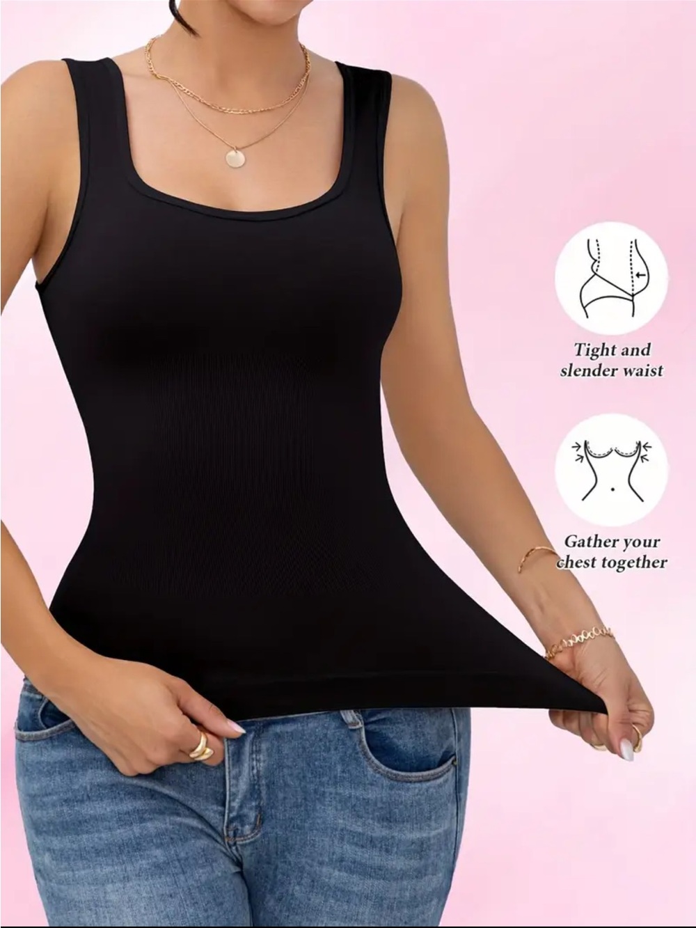 🆕👚 Seamless Black Shaping Tank Top NWT